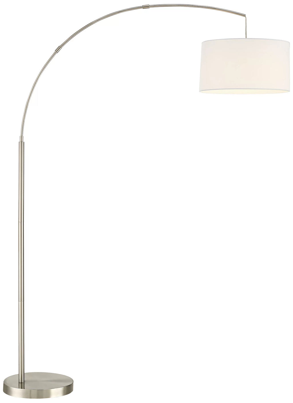 Lamp Drum with White 72" Port Shade Arc Brushed Nickel Floor House Room 360 Modern Reading Living for Charging Tall USB Lighting