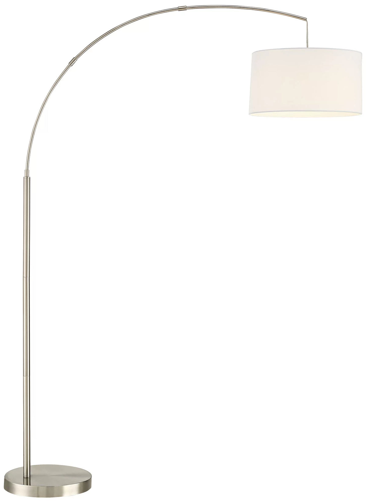 Lamp Drum with White 72" Port Shade Arc Brushed Nickel Floor House Room 360 Modern Reading Living for Charging Tall USB Lighting