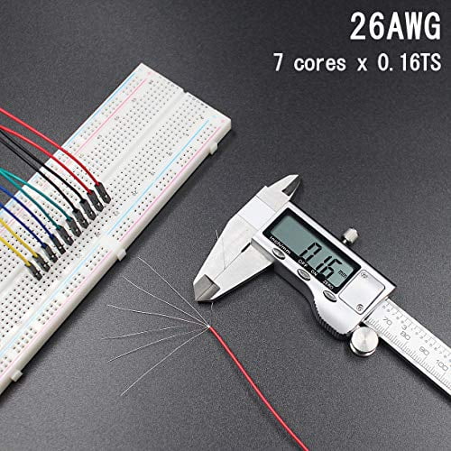 Red (30cm, Colors 0.1'' More Premium Jumpers, Wires 26AWG Head with Female 100-Pack, and by Male Jumper 30% Female-Female) Square Hellotronics Black Now Breadboard 5