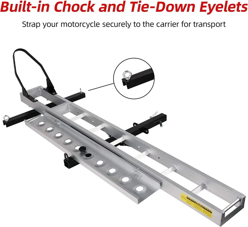 Rack Trailer Carrier Loading Motorcycle Ramp, 2" Hauler with receiver Motorcycle Bike Aluminum Carrier Scooter Hitch Hitch-Mounted Dirt