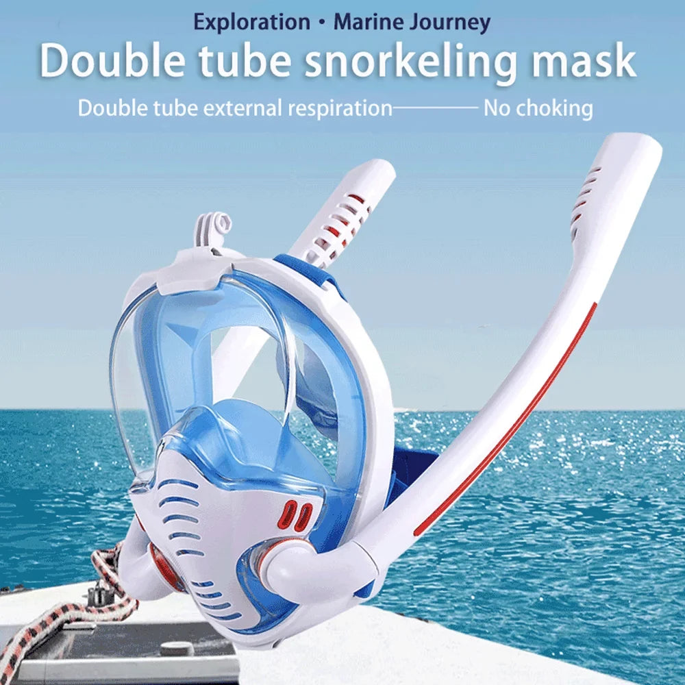 Perfect Snorkeling Double Breathing Adults, Contained Full and Self , Tube Swimming Diving Apparatus, Silicone Underwater Drying Diving for for Andoer Goggles