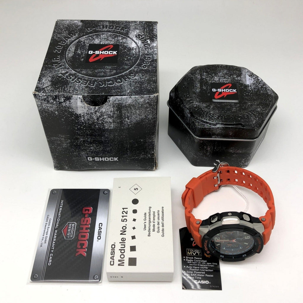 Mikunigaoka Black GW-3000M-4AER (Good) Watch Analog Pre-Owned Men's ITUCHLKMSUYO G-SHOCK Solar Resin CASIO COCKPIT Stainless Store SKY Radio Orange Tough Steel