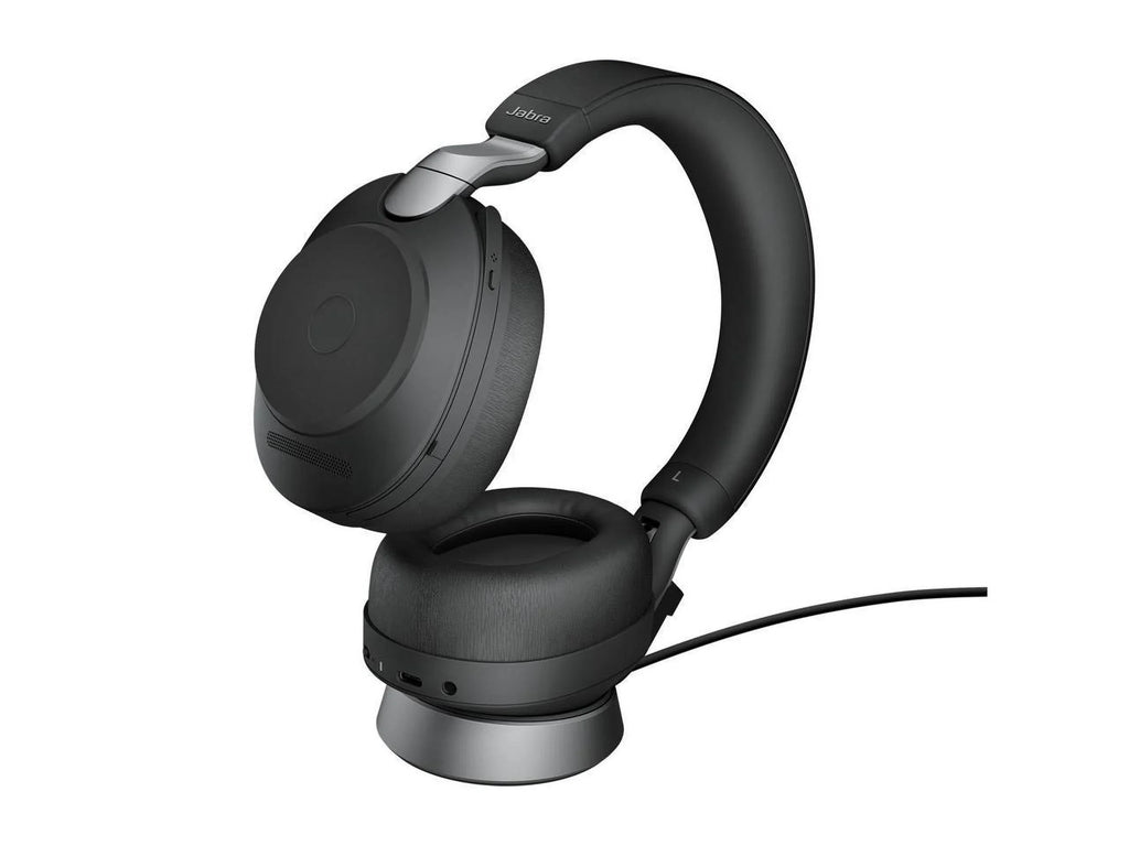 Black - Link380a, Stereo, Battery 37 Cancelling of Hours Headphones Jabra Evolve2 Noise Headset Life, Calls 85 Wireless UC for Music, Wireless Advanced Bluetooth and Headphones with