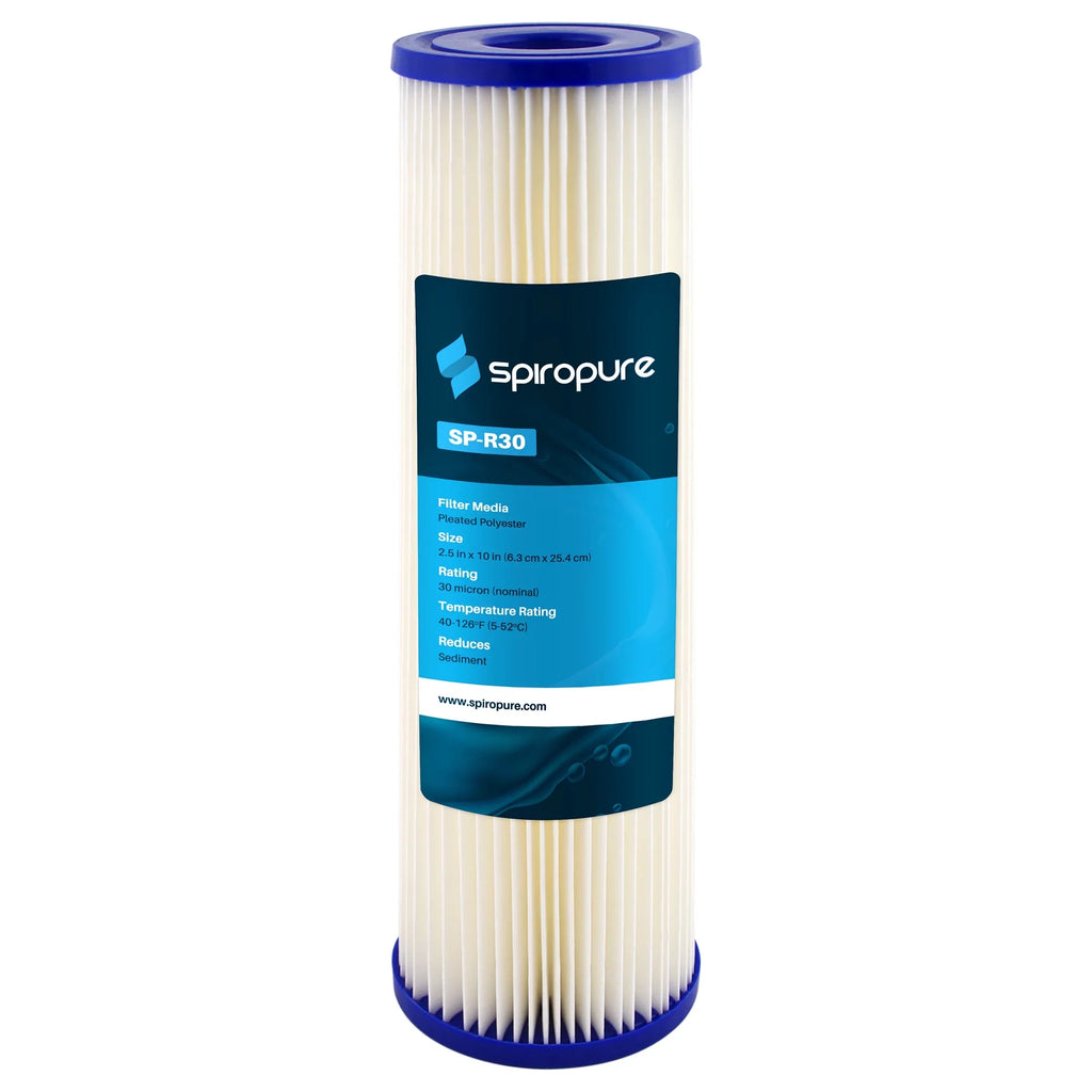 Pleated Pack) 2.5" Filter x SpiroPure 10 (24 Cartridge, Micron 30 Polyester