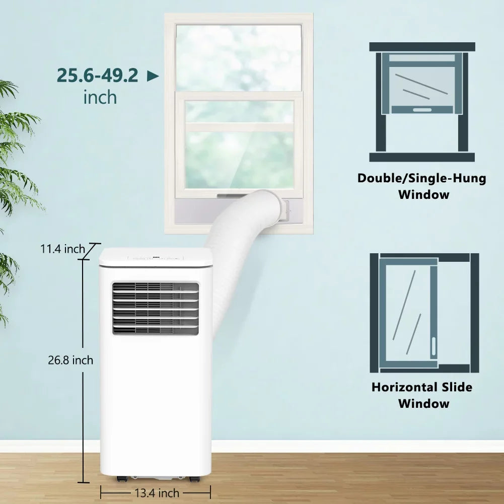 Air Remote Indoor AC Fan Conditioner W/ Window Unit Room Bedroom Dehumidifier Freestanding BTU 10,000 Portable NPL-06C Kit LifePlus