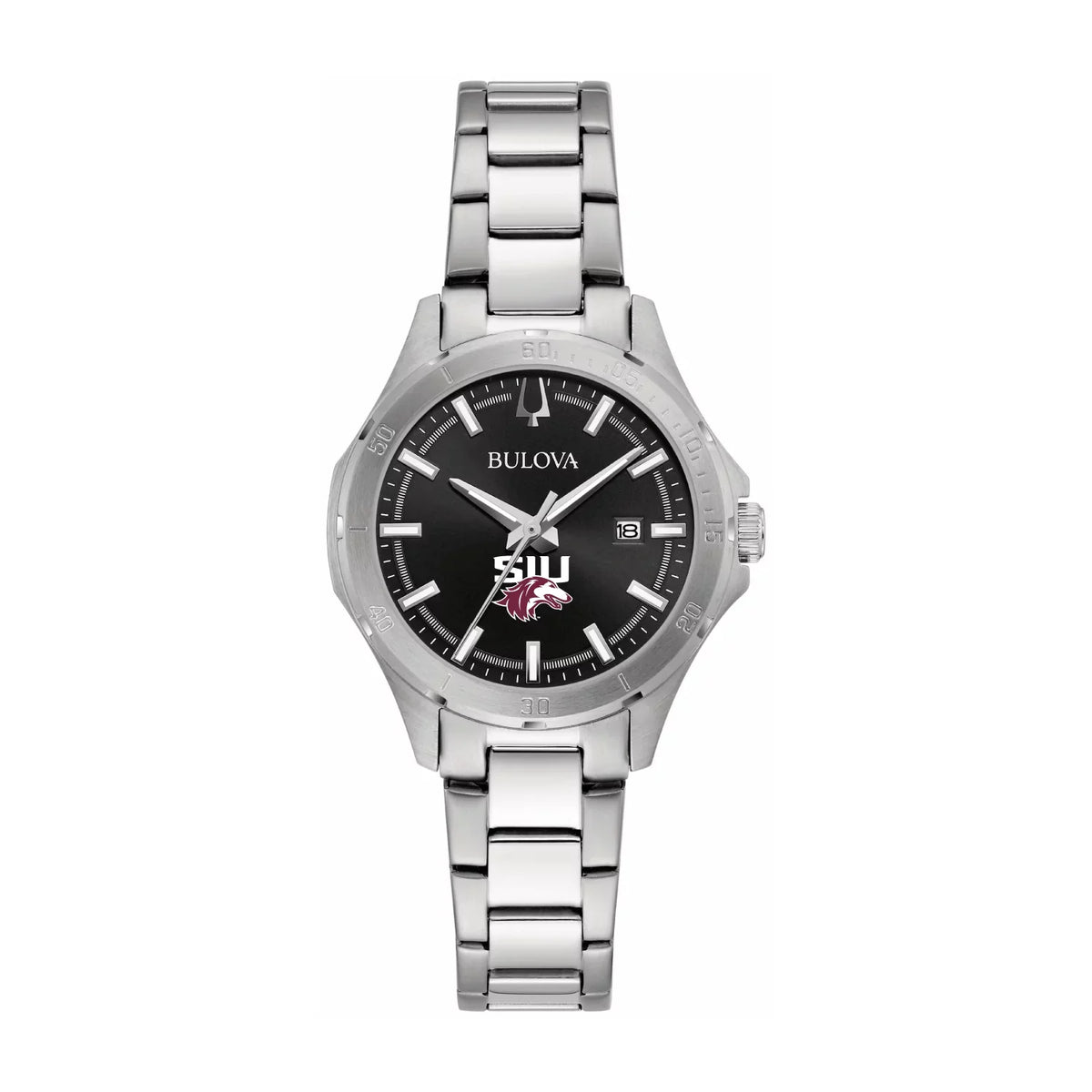 Southern Salukis Classic Stainless Bulova Women's Steel Watch Sport Illinois Black