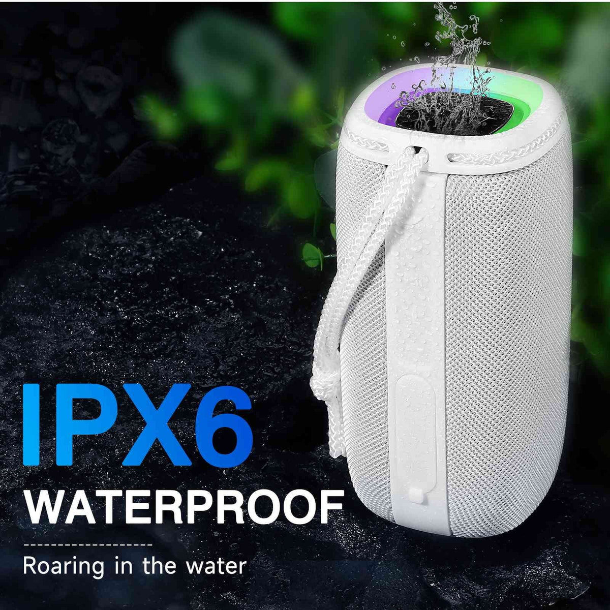 for X808 Bluetooth 360° White with IPX5 Bass, Wireless Speaker - Pairing, True Waterproof Punchy Speakers Max Surround HD BLU Speaker, Portable C5 Sound BT5.3, UrbanX
