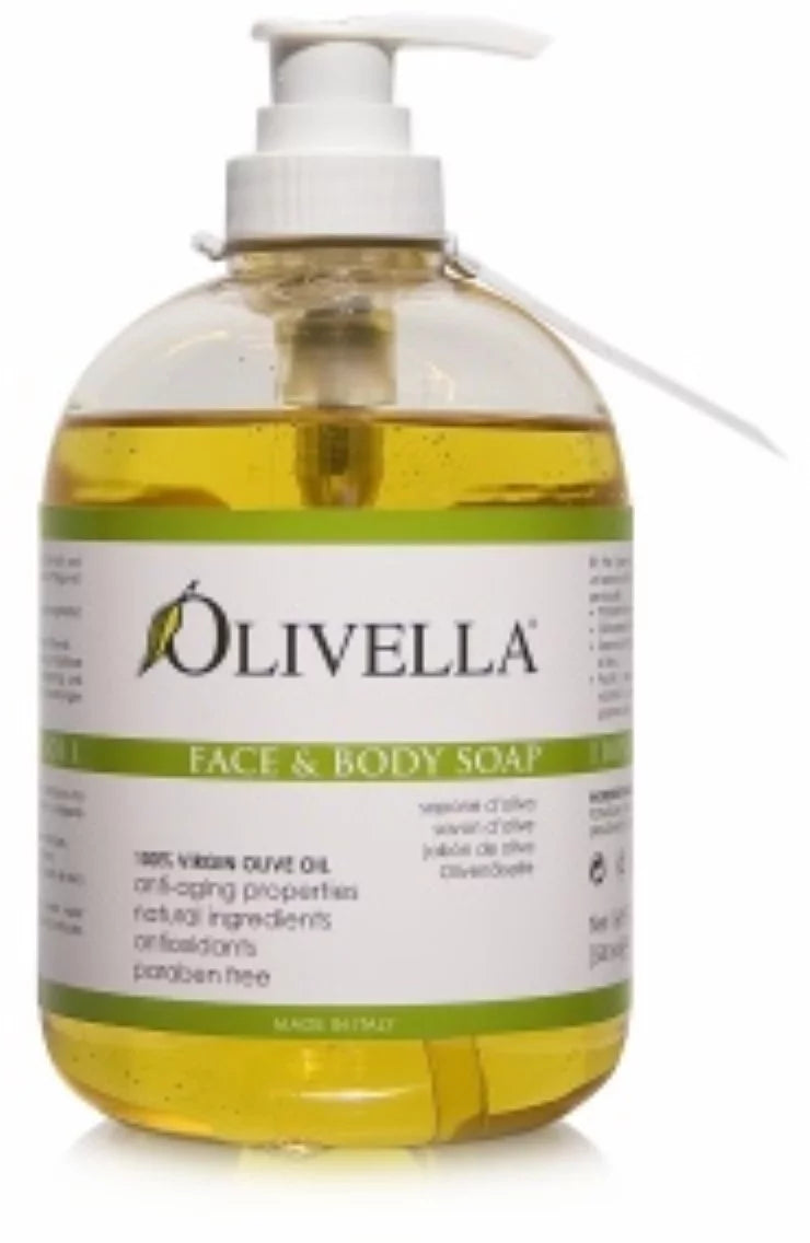 16.9 oz Olivella Olive Body and 3) Virgin (Pack Face of Oil Liquid Soap