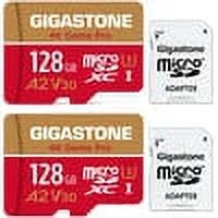 Video Recording, 100/50MB/s, R/W A2 Game Micro Card, to Micro 128GB Switch Pro, (2x128GB) 2 4K App, SDXC Gigastone SD Run Compatible, Pack Nintendo 4K up