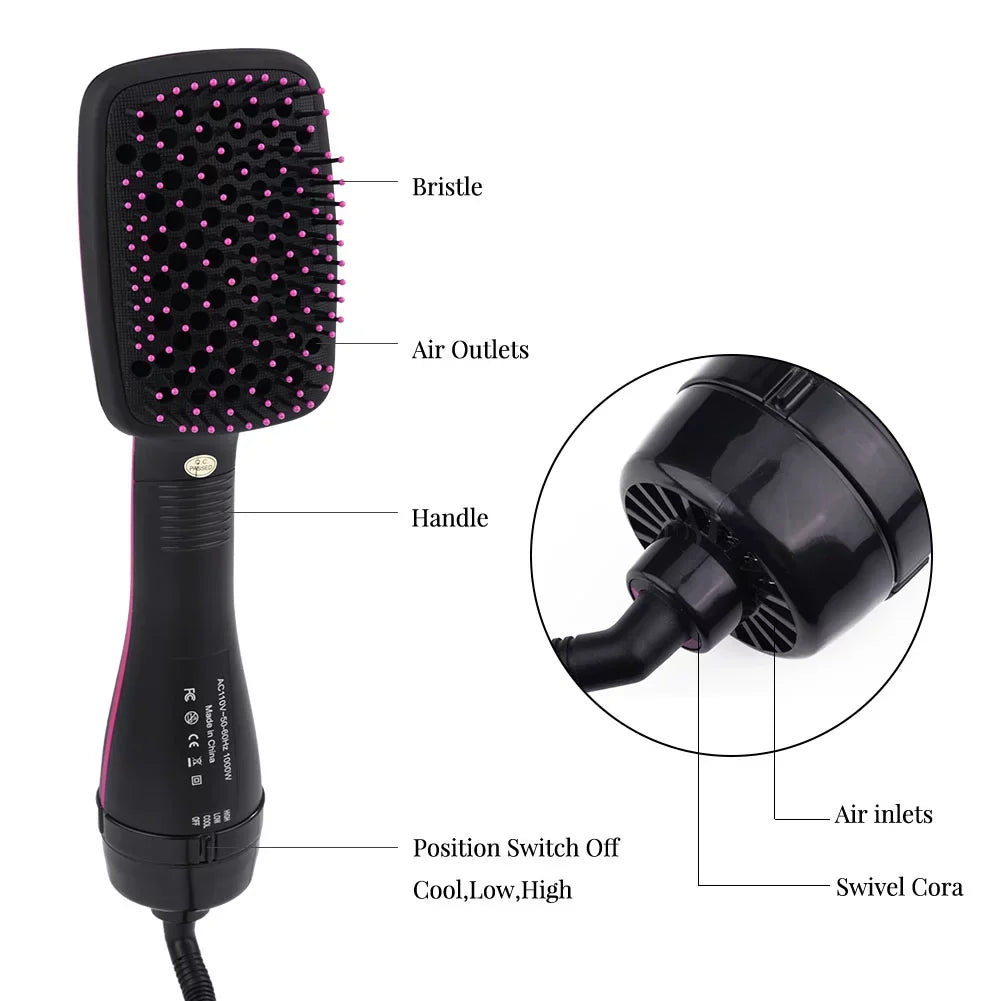 Tool, Hair Blow Hair 1 Styler In Dryer, 2 Brush Brush Paddle Comb Anion Dryer Multifunctional Hairdressing