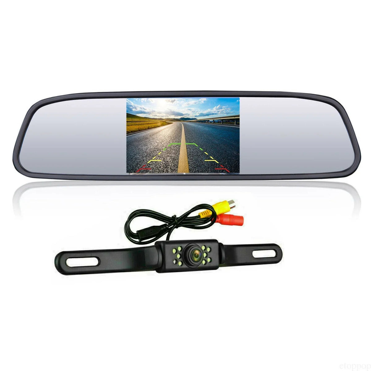 Night Car Parking Kit 4.3" View Camera Mirror System Reverse Rear Vision Backup