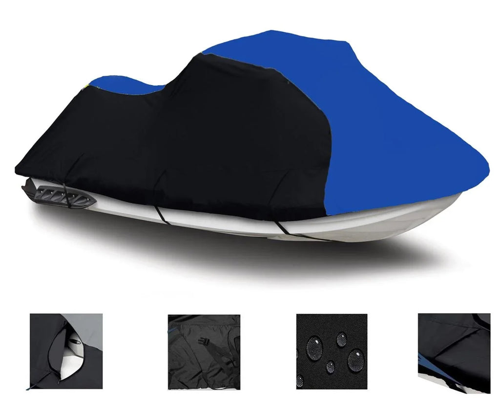 Cat 1 BLUE 2 Tiger / BLACK 2 111" Compatible 600 TS 1999 Seater Cover for 770 SKi - TS Shark Arctic 1998 640 DENIER HEAVY-DUTY, Jet Seater