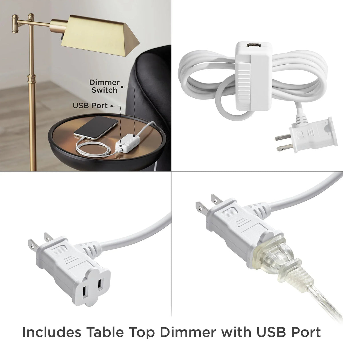 Lamp Drum with White 72" Port Shade Arc Brushed Nickel Floor House Room 360 Modern Reading Living for Charging Tall USB Lighting
