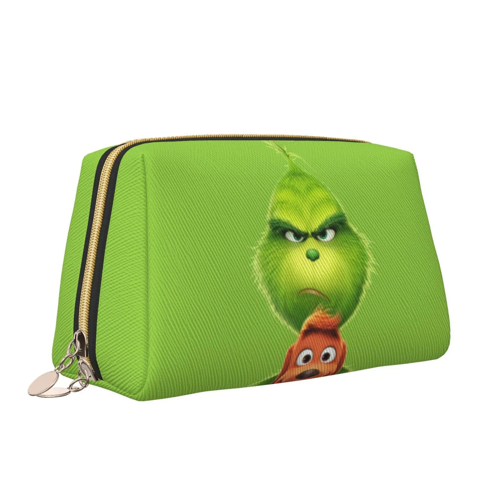 Gift Makeup Portable Grinch Purse Organizer Travel Pouch Cosmetic Storage Toiletry Leather Bag Bag Animated