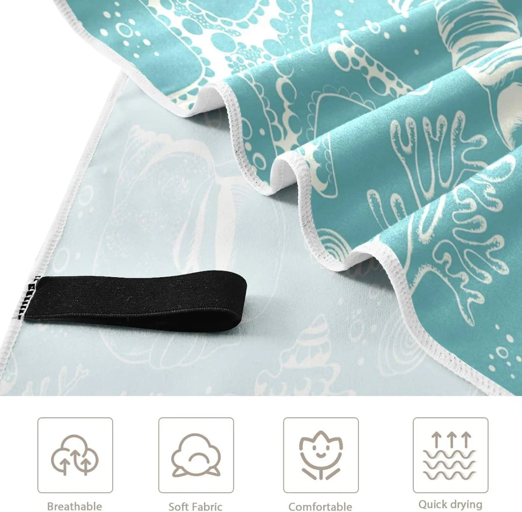 Dry Bestwell Towel Bath Blanket, Shower Thin Multipurpose Swim Yoga Lightweight 30”X60” Sand Beach Towel, Coral Microfiber Quick Pool Towel Free Seashell Oversized Towel