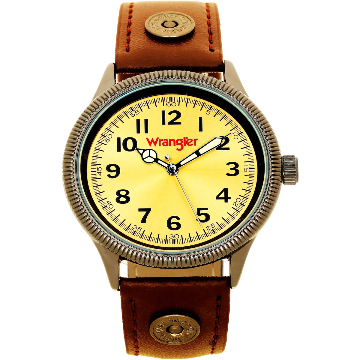 Dial, Sunburst Watch Golden Brown Wrangler Strap 40mm