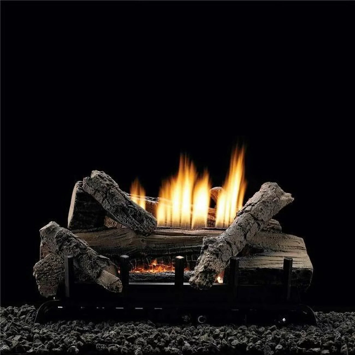 '- Log 7 in. Piece Gas 24 with & Set Vent-Free Burner, Manual Refractory Natural Vented