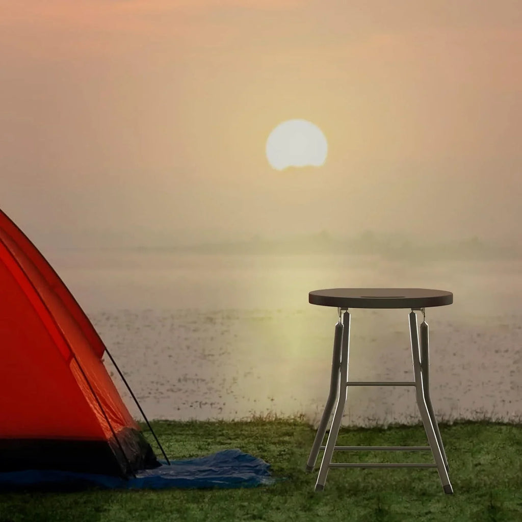 28'' Barstools Duty Camping, exterior with SILKYDRY for lbs Stools Handle, Collapsible Stool, & Adults Portable Foldable 330 MIDDOW Stool Capacity Kitchen, Heavy Counter Chair Metal Bar Folding for