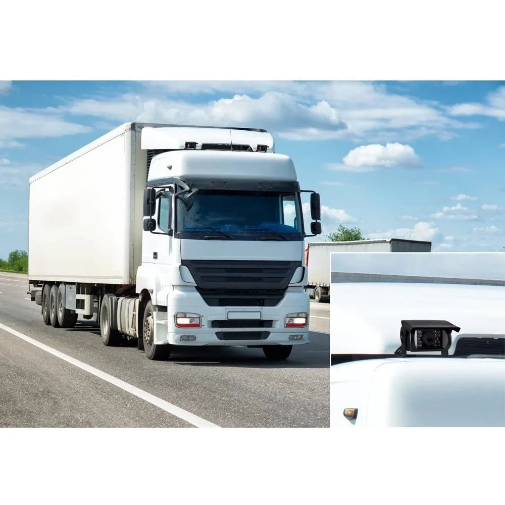 Rearview Video Commercial System, Dual & 2 Van Monitor, Weatherproof Bus, DC Cameras, Camera for Monitor Backup 12-24V Grade, Trailer, Truck, 7"