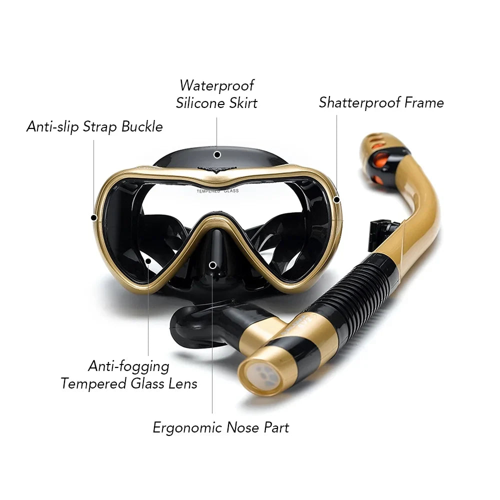 Tube Fog-Free Goggles and and Leakproof Snorkel with Snorkel Dive Set Confidence with Swim Andoer