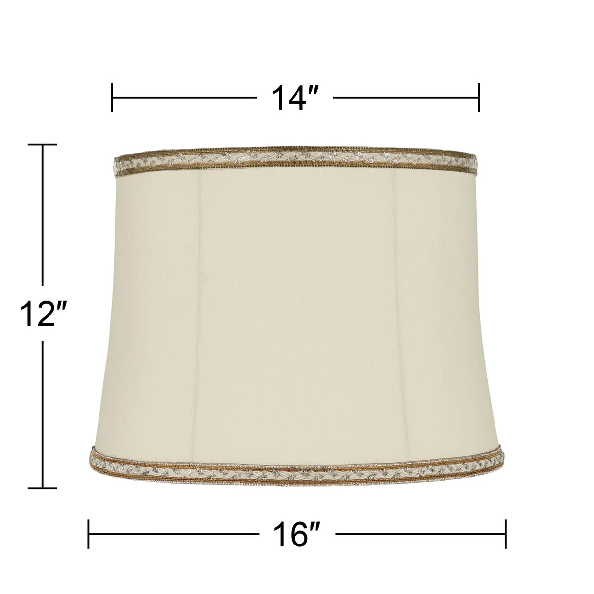 Cream Springcrest Fitting x Finial High 16" Drum Lamp Replacement 14" and Washer Harp 12" Medium Shades Bottom x Top Milano