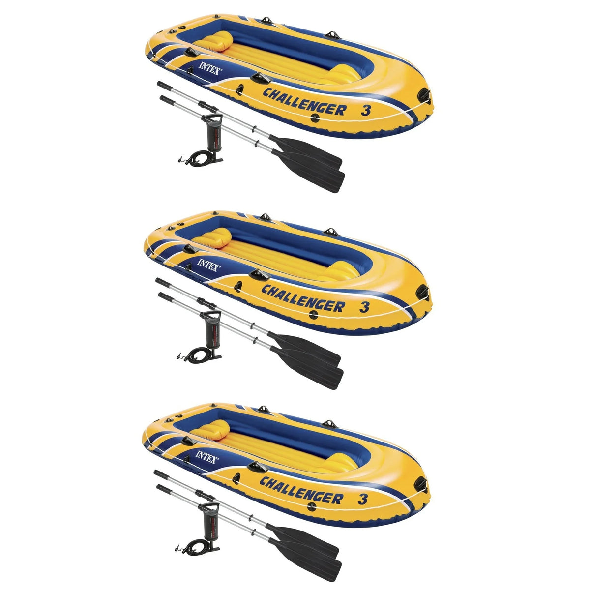 And Intex Set Pump Pack) Oars, (3 Yellow With Inflatable Boat Raft