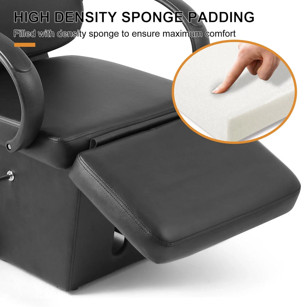 Shampoo Bowl, Footrest Black and Bowl Chair Backwash Adjustable Sink Salon Hand Tattoo Beauty Ceramic Artist Spa with