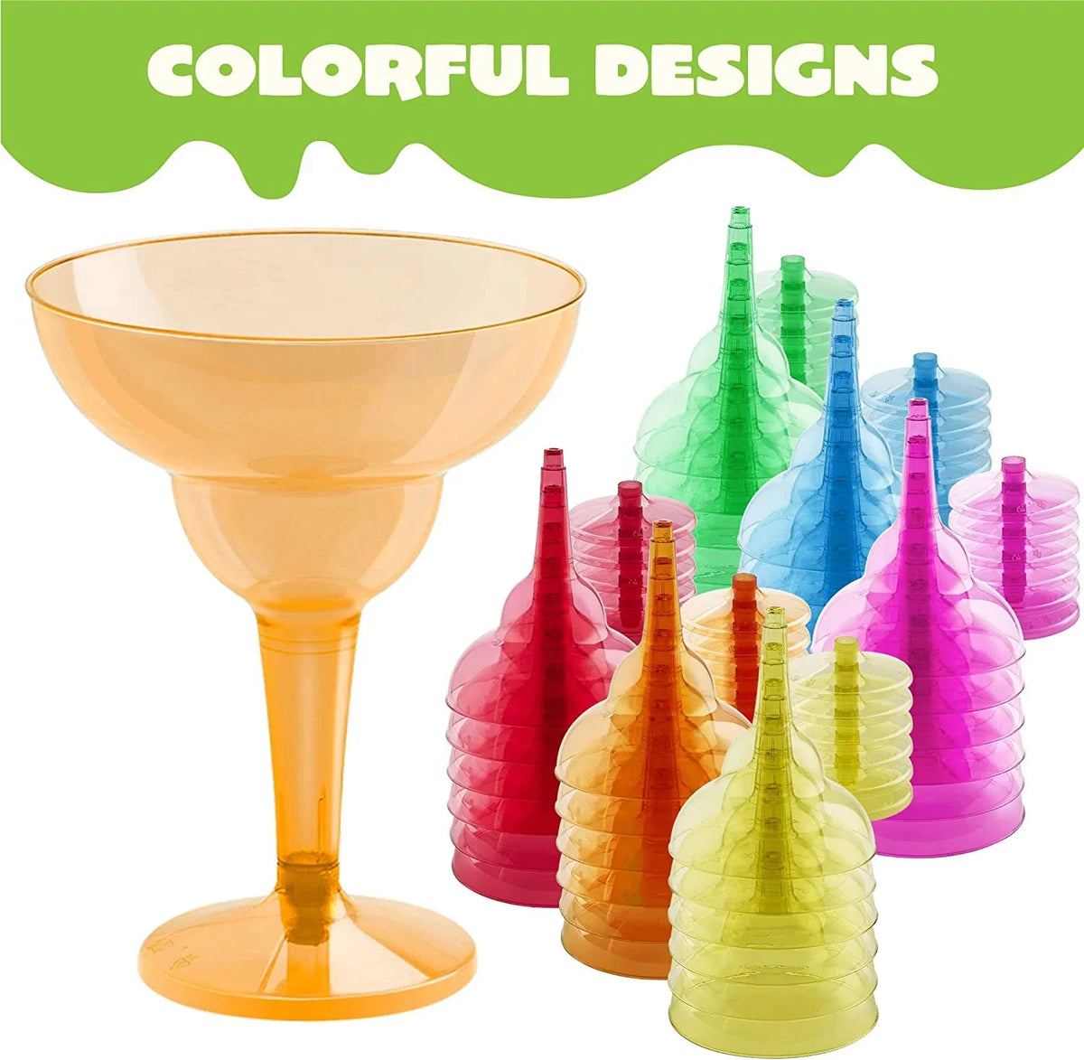 Party Fiesta JOYIN Margarita Taco Theme oz Party Pcs Cups De Glasses Margarita Cinco Mexican Fun,Plastic Mayo Decorations,12 Supplies Cinco Decoration De Party Plastic 48 for Glasses Mayo