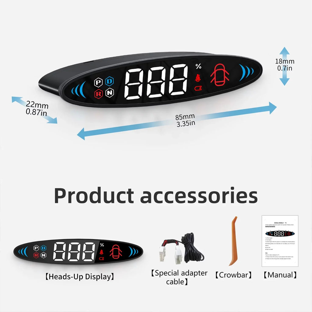 Battery, Nebublu Up Seat Reminder, Vehicle Digital Display， Model Turn Door Y Speed, Signal, Head Display, Gear, 3 Belt Reminder Speedometer Tesla Model