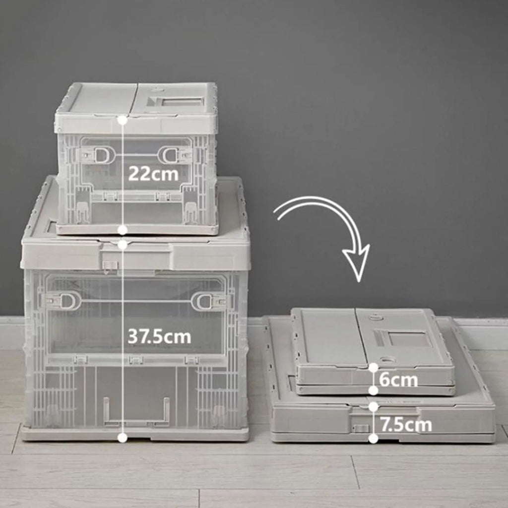 Containers 41x29.5x22cm Box Storage Bins Trunk Crate Multifunctional Versatile Gray Green, Storage Storage Organizers Collapsible