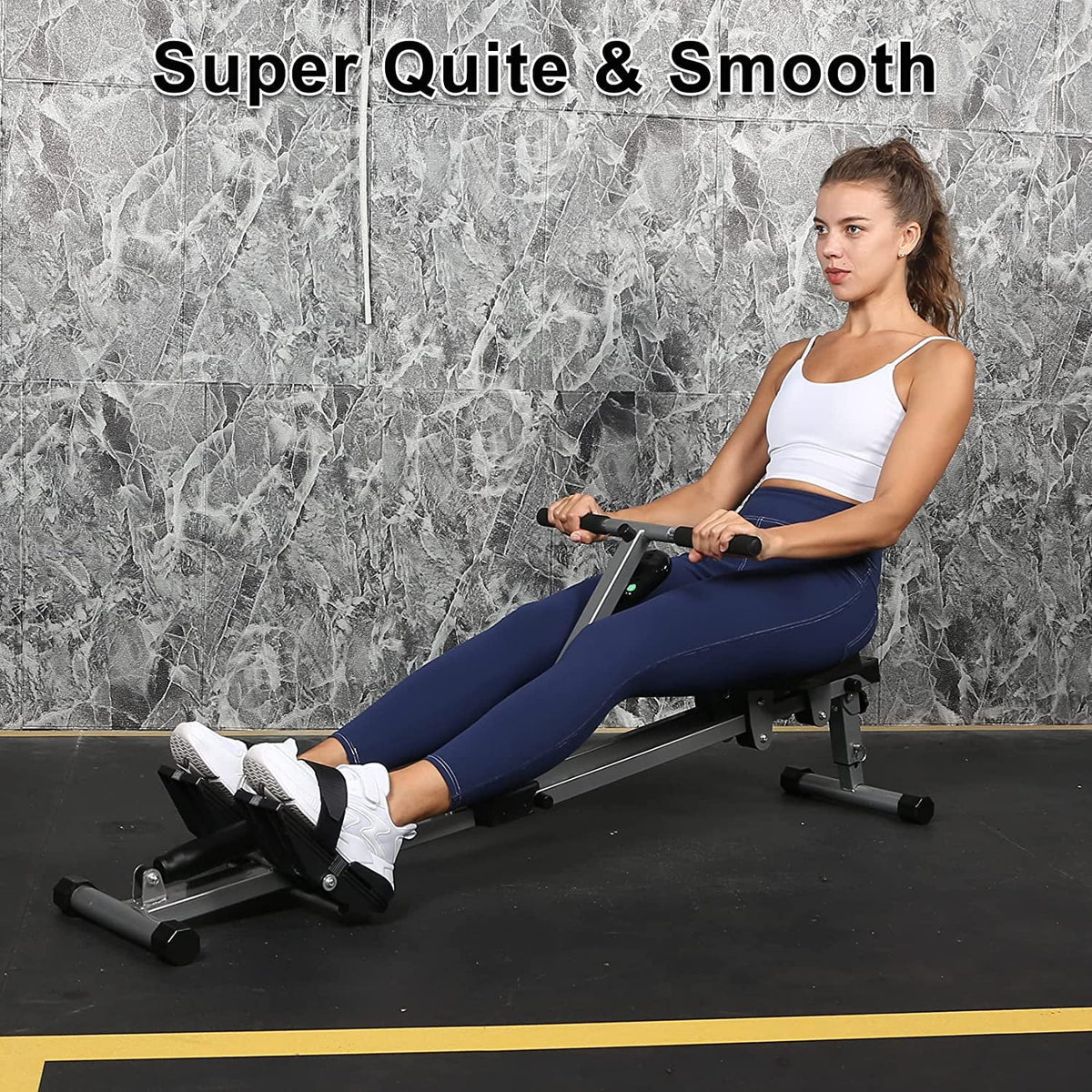 Digital Ergometer, lbs Black Machine 260 and Maximum of Rowing Load, Fitness Monitor YSSOA Rower
