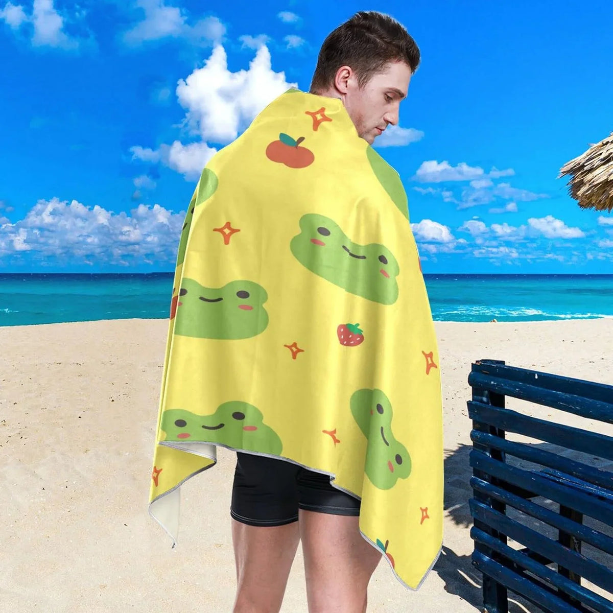 Frog Cute Oversized Absorbent - Travel Cartoon Towel Compact for Swimming Beach Lightweight Holiday（194） Camping Super - Bestwell Towel Dry Quick Towels