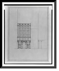 Street, B.F. Print, 218), 2, square 17-7/8" - Saul, 69 McPherson and N.W. Historic 10, 21-7/8" Framed Washington, for buildings Square, [Two 15th x office (lots Front elevation] D.C.