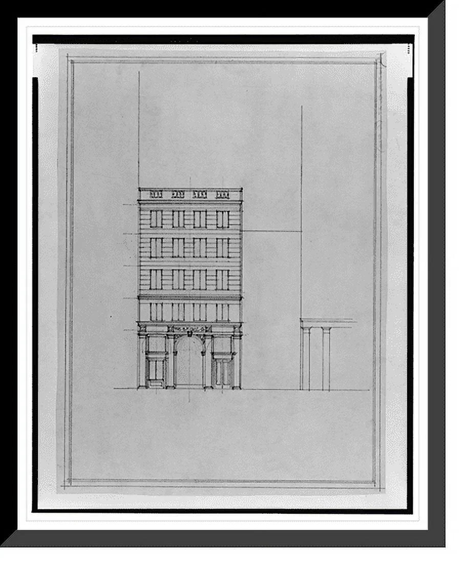 Street, B.F. Print, 218), 2, square 17-7/8" - Saul, 69 McPherson and N.W. Historic 10, 21-7/8" Framed Washington, for buildings Square, [Two 15th x office (lots Front elevation] D.C.