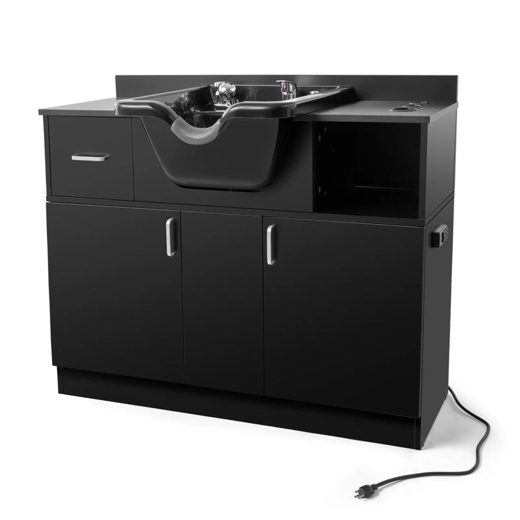 Dryer Sink USB,Hair hand with Hair Holes,P Station Salon Trap,Drawer(Black) Backwash Beauty Shampoo Artist