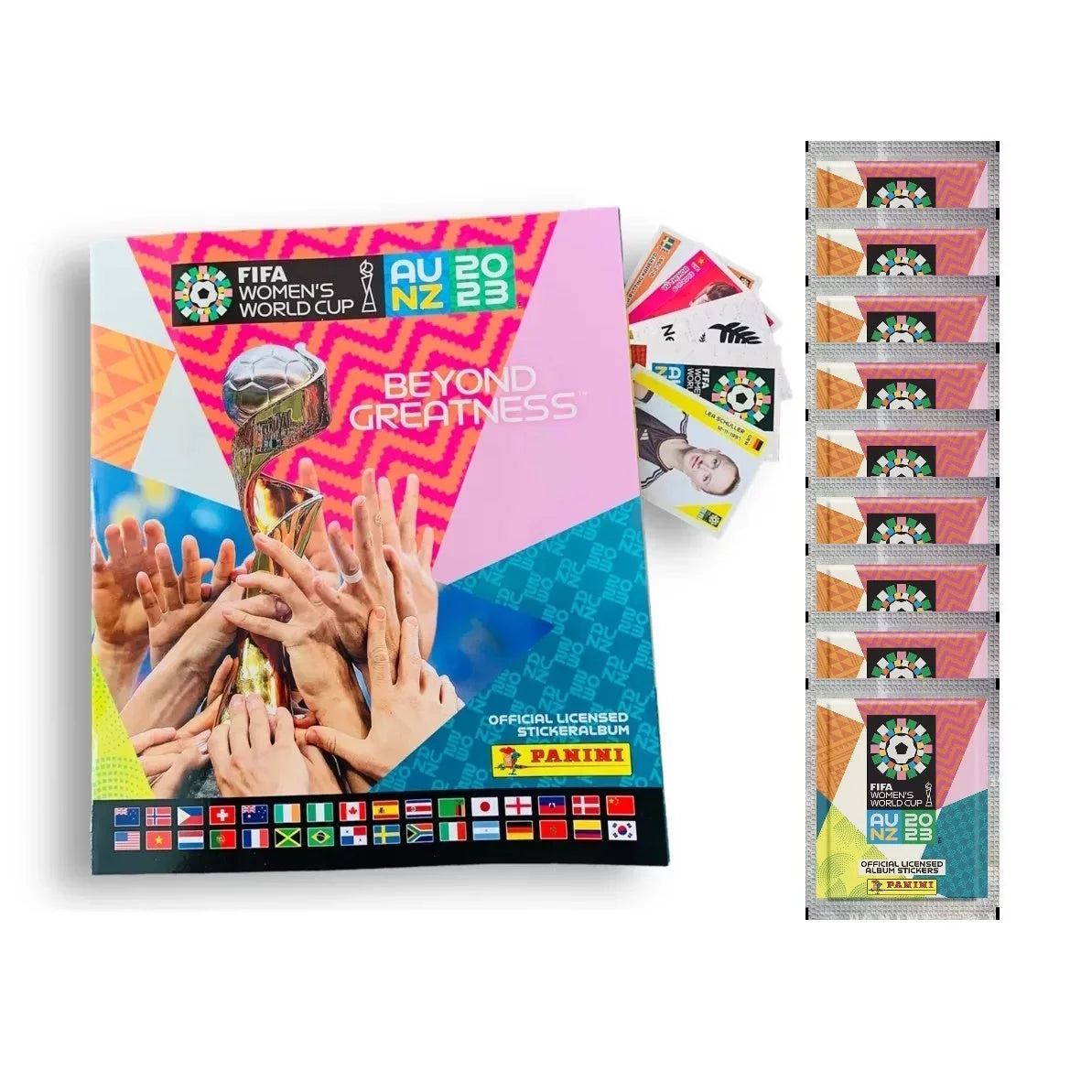 World Stickers) Women's - Stickers (Album 51 Mega Starter Cup Panini FIFA 2023 + Pack