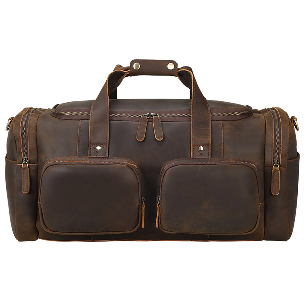 Duffle Grain Bag, Leather Bag Full Travel Shoulder Bag,