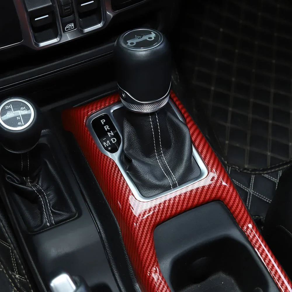 For Holder Jeep Trim Parts Cover Gear Red Shift Teledu Panel Cup Carbon Wrangler