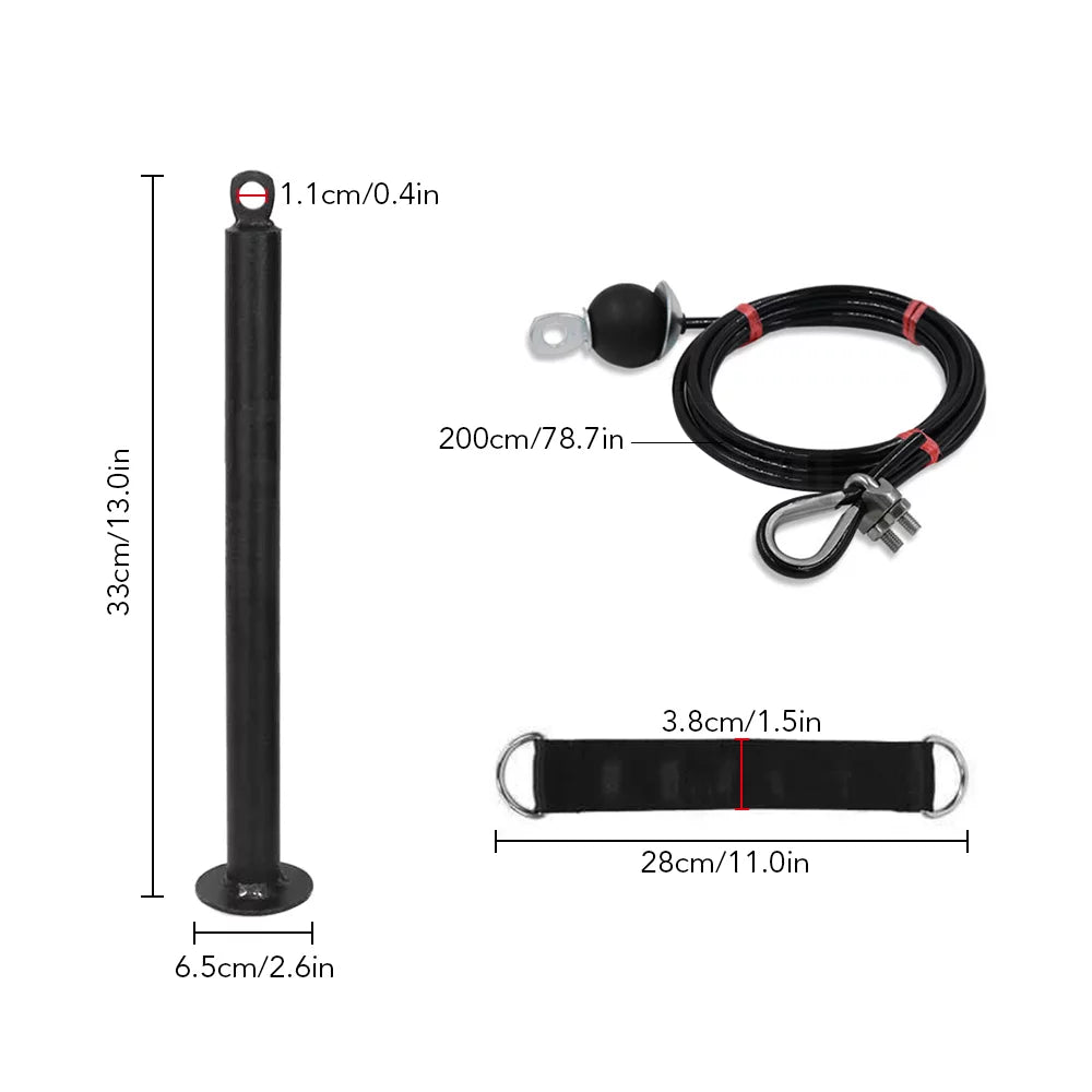 Training Pulley Super-Silent Machine Arm Biceps 360 Degree with Loading Cable Upgraded Fitness Equipment Gym Workout Triceps Strength Pulley Home Detachable Rotation System Pin Attachment