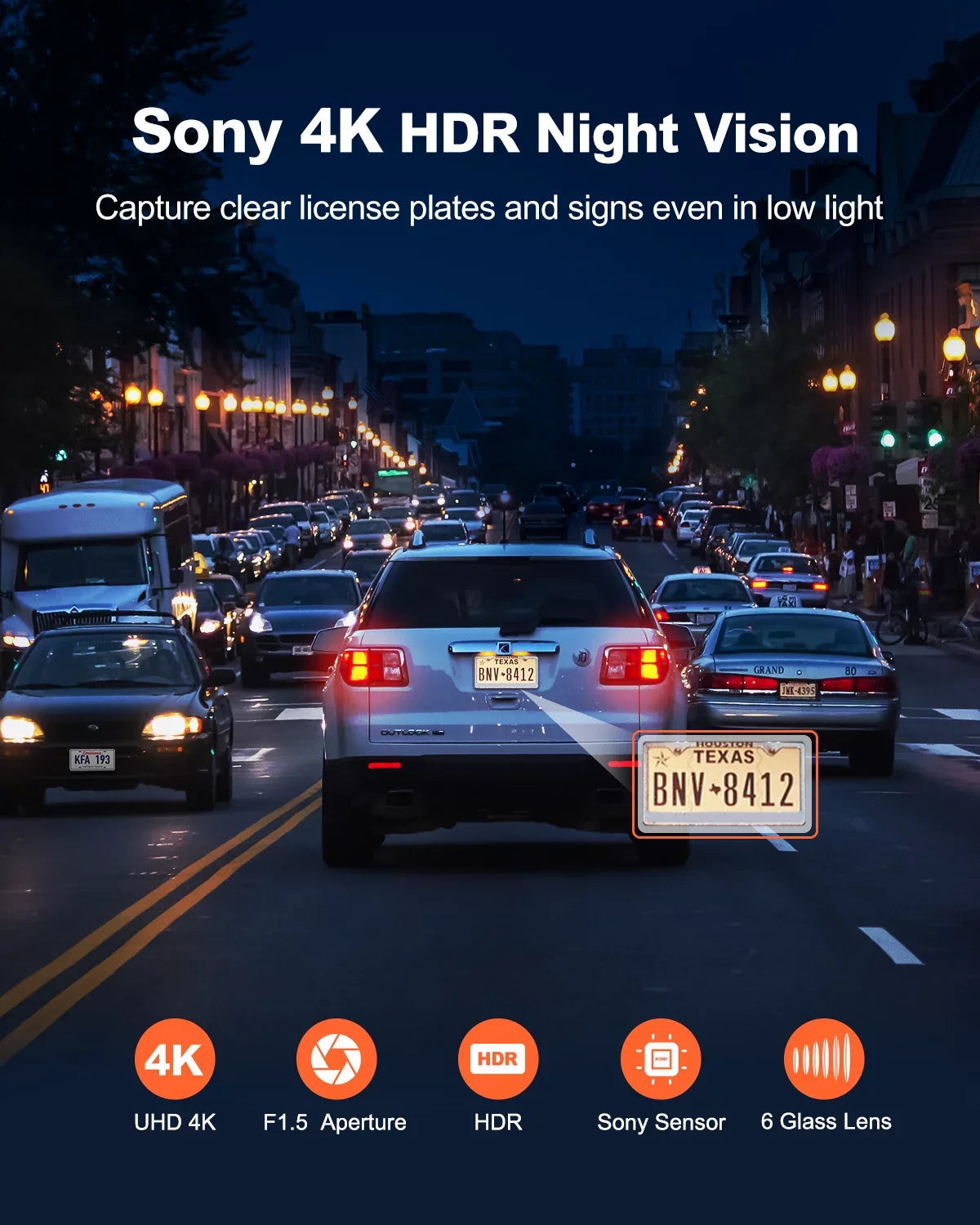 Dash Mini Car with 2160P WiFi Dash UHD G-Sensor, Inch, Cars Max GPS, Monitor, YEECORE Recording, Camera 4K HDR, Front, Vision, Super Screen for Support Loop Parking Touch Night Camera 256GB Cam, 2.45