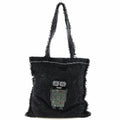 Unisex Tweed Bag Cocomark Hardware A94646 Pre-Owned Tote Robot Black/Silver (Good)