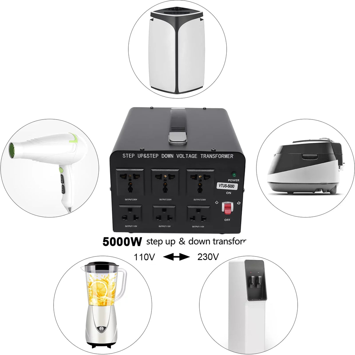 Voltage Up/Down Power Convert / Step Loyalheartdy Converter Duty to 110V 220V Converter Heavy 110V Voltage Electric 5000 220V Transformer Watt Peak to