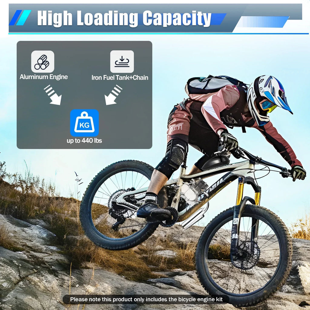 Bicycle Bike Gas Set 2-Stroke Tooth Kit Kit Bicycle Engine Full Engine 100CC (44 DIY Sprocket) Conversion Motor Motor Kit Upgrade Motorized Bike Petrol