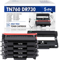 DCP-L2550DW TN760 Yield DR730 for Drum High (4x Unit Cartridge and Toner, 1x MFC-L2690DW MFC-L2710DW Compatible Drum HL-L2350DW TN760 Set Printer Brother ) Unit DR730 Toner