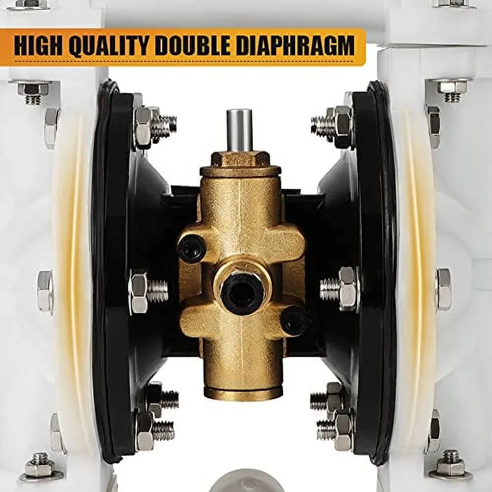 Double GYZJ by Oil Use inch Operated Nitrile Rubber Pump Transfer Chemical PTFE Air Pneumatic Outlet Dual Iron Diaphragm QBK-15 PSI 115 for 12 Dissepiment Industrial Max GPM 1/2 Waste Cast