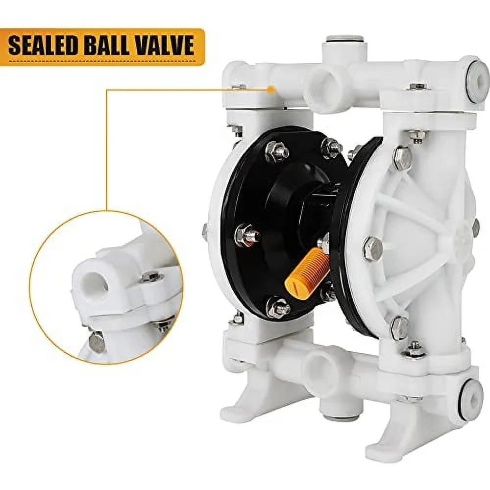 Double GYZJ by Oil Use inch Operated Nitrile Rubber Pump Transfer Chemical PTFE Air Pneumatic Outlet Dual Iron Diaphragm QBK-15 PSI 115 for 12 Dissepiment Industrial Max GPM 1/2 Waste Cast