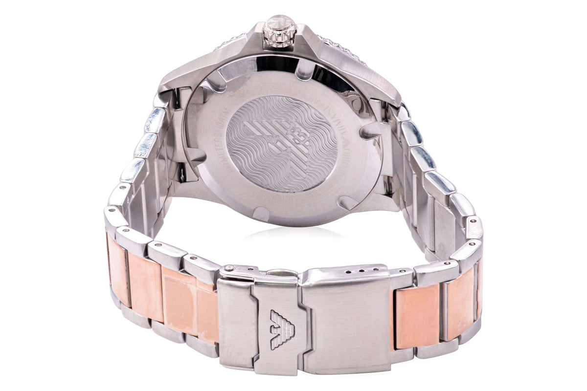 Steel 42 mm for Mens, Emporio Watch Stainless Armani Two-Tone
