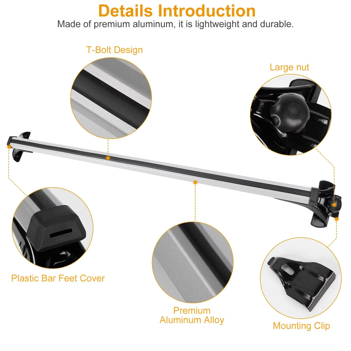 Capacity Roof Crossbars Side with Wagon Vehicle iMounTEK for Without 47.24in Rack Car 165LBS Roof Most Rack Cargo Rail Roof Aluminum Fit Carrier Car