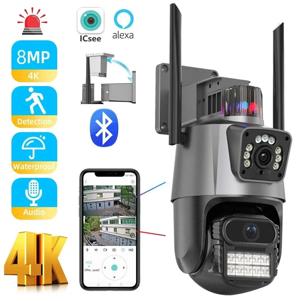 exterior Card Audio Antenna Two-Way TF Camera Dual Slot IP66 Waterproof Real-time Enhanced HD 1080P