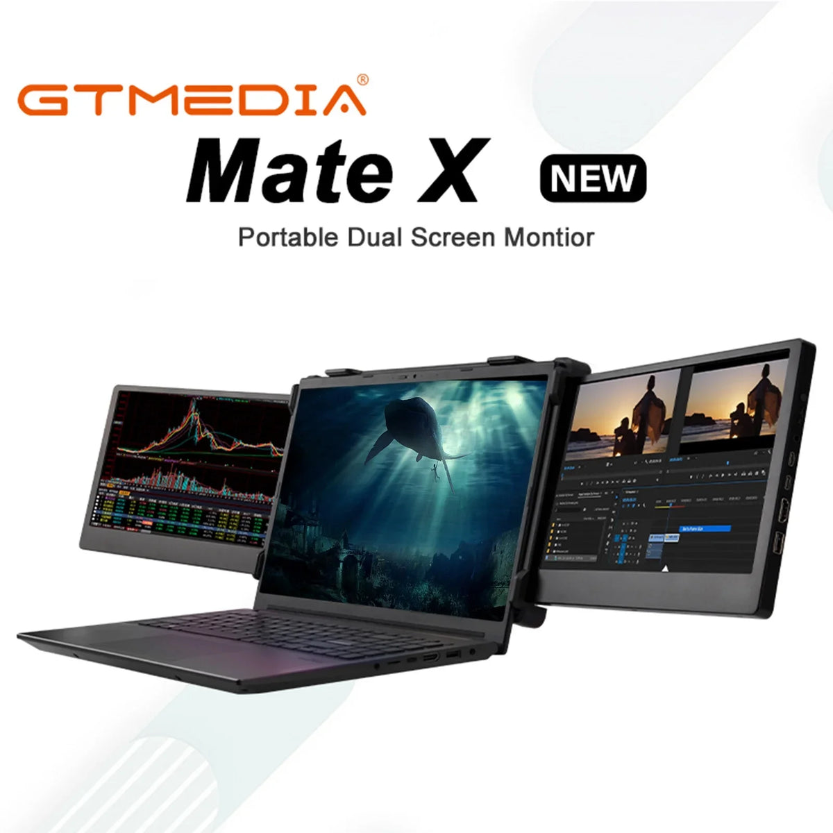 HD IPS Plug Full Mate for Display X Screen Portable 1080P 11.6-inch and Dual Monitor Laptop Play GTMEDIA